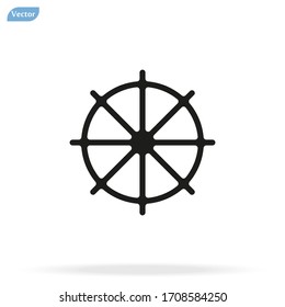 Ship steering wheel sign icon, vector illustration. Flat design style