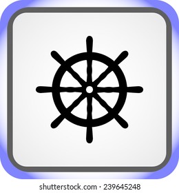 Ship steering wheel sign icon, vector illustration. Flat design style