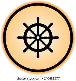 Ship steering wheel sign icon, vector illustration. Flat design style