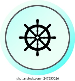 Ship steering wheel sign icon, vector illustration. Flat design style