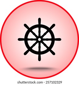 Ship steering wheel sign icon, vector illustration. Flat design style