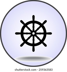 Ship steering wheel sign icon, vector illustration. Flat design style