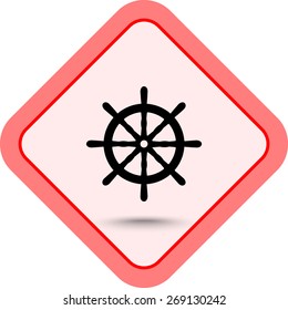 Ship steering wheel sign icon, vector illustration. Flat design style