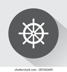Ship steering wheel sign icon, vector illustration. Flat design style