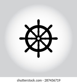 Ship steering wheel sign icon, vector illustration. Flat design style