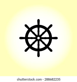 Ship steering wheel sign icon, vector illustration. Flat design style