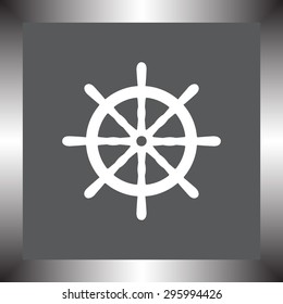 Ship steering wheel sign icon, vector illustration. Flat design style