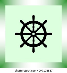 Ship steering wheel sign icon, vector illustration. Flat design style