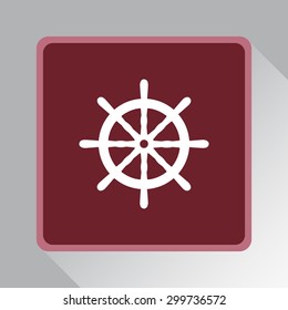 Ship steering wheel sign icon, vector illustration. Flat design style