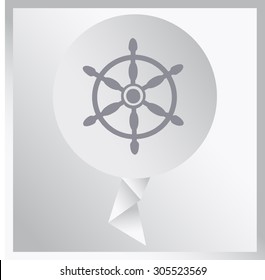 Ship steering wheel sign icon