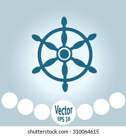 Ship steering wheel sign icon