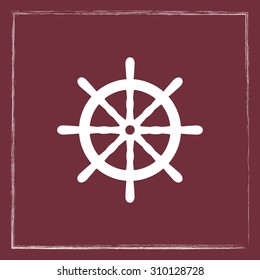 Ship steering wheel sign icon, vector illustration. Flat design style
