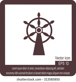 Ship steering wheel sign icon