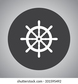 Ship steering wheel sign icon, vector illustration. Flat design style