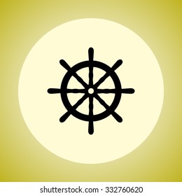 Ship steering wheel sign icon, vector illustration. Flat design style