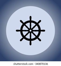 Ship steering wheel sign icon, vector illustration. Flat design style