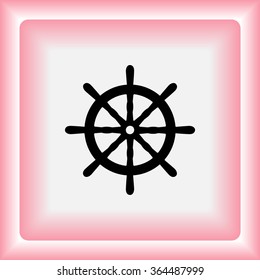 Ship steering wheel sign icon, vector illustration. Flat design style