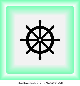 Ship steering wheel sign icon, vector illustration. Flat design style