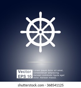 Ship steering wheel sign icon, vector illustration. Flat design style
