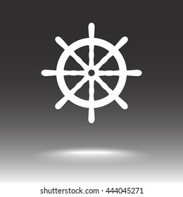 Ship steering wheel sign icon, vector illustration. Flat design style