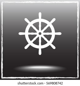 Ship steering wheel sign icon, vector illustration. Flat design style