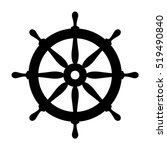 Ship steering wheel vector icon