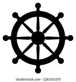 ship steering wheel vector icon 