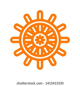 Ship Steering Wheel Vector Icon. - Vector