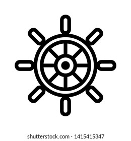 Ship Steering Wheel Vector Icon. - Vector