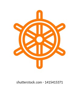 Ship Steering Wheel Vector Icon. - Vector