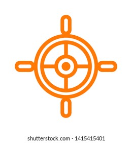 Ship Steering Wheel Vector Icon. - Vector