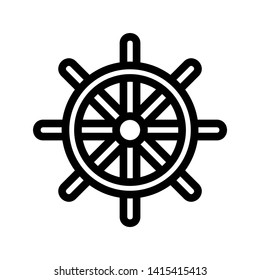 Ship Steering Wheel Vector Icon. - Vector