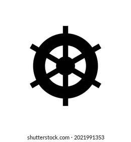 Ship steering wheel vector icon, isolated on white background