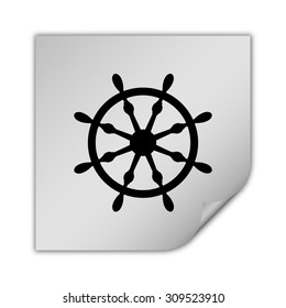 ship steering wheel vector icon