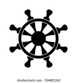 ship steering wheel vector icon