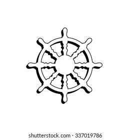 ship steering wheel -  vector icon