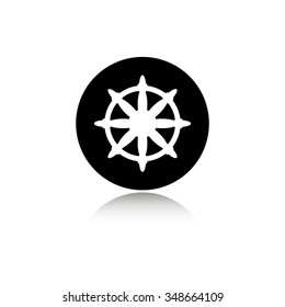 Ship steering wheel - vector icon