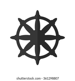 Ship steering wheel  - vector icon