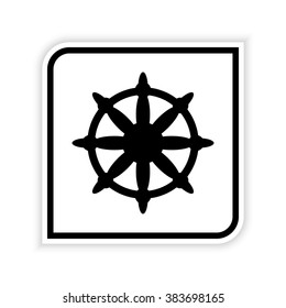 Ship steering wheel  - vector icon