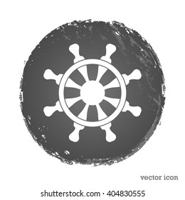 ship steering wheel vector icon