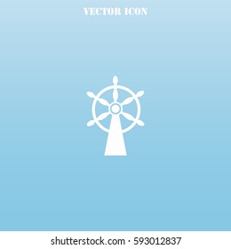 Ship steering wheel vector  icon.