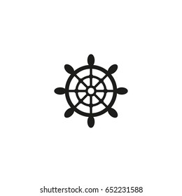 ship steering wheel vector icon