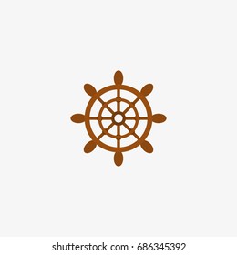 ship steering wheel vector icon