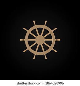 Ship steering wheel. Vector illustration.