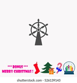 Ship steering wheel  vector illustration.