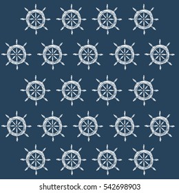 ship steering wheel vintage vector illustration
