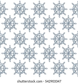 ship steering wheel vintage vector illustration