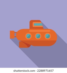 Ship submarine icon flat vector. Sea periscope. Underwater boat
