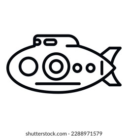 Ship submarine icon outline vector. Sea periscope. Underwater boat