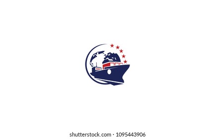 Ship Tanker Shipping Logo Vector